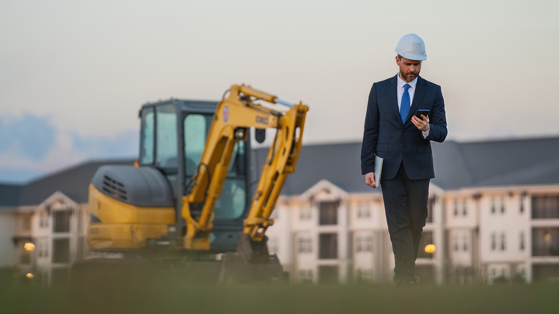 Construction loans depicted by land owner at property development site
