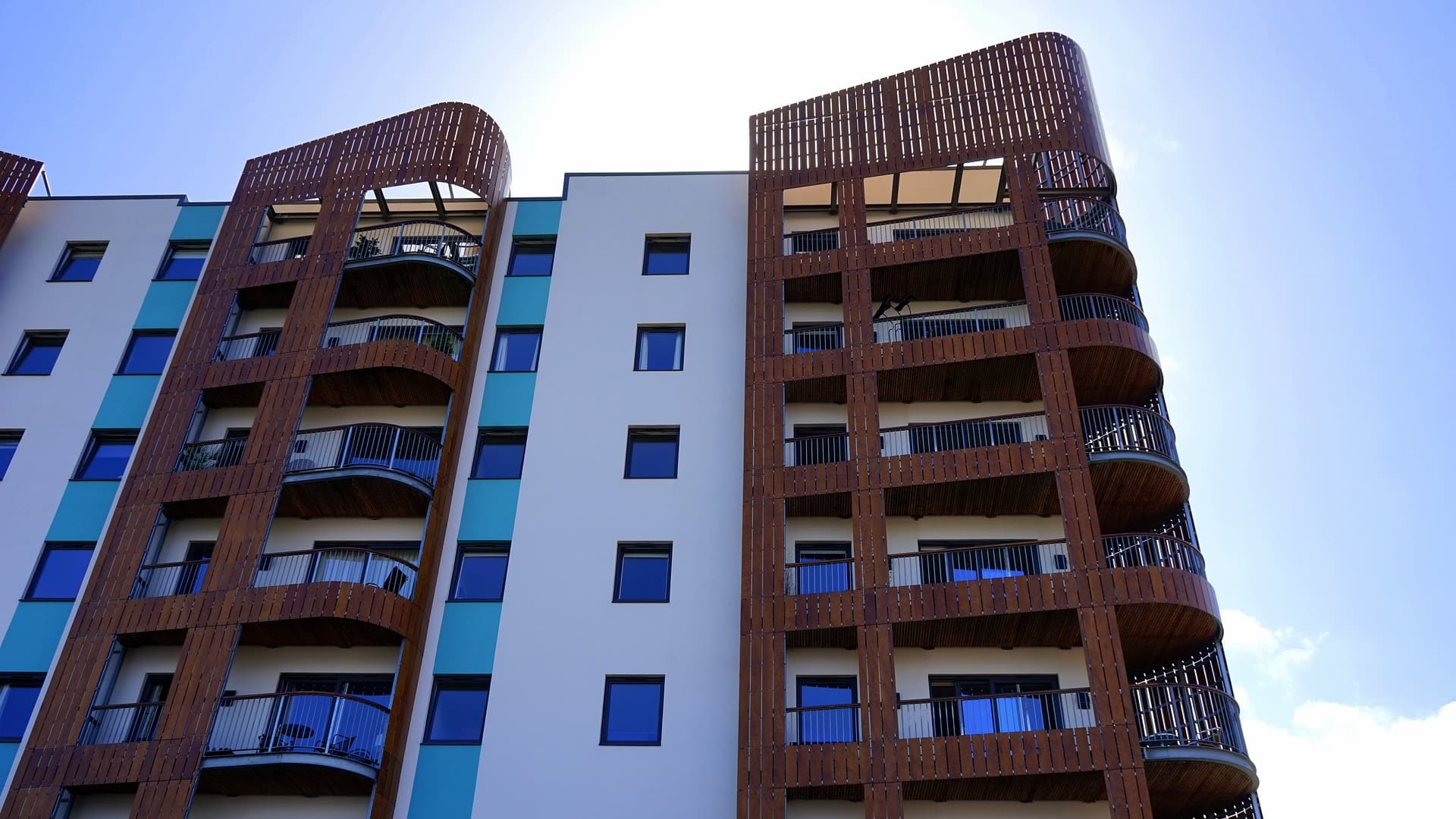 Exterior of a modern condominium / apartment building